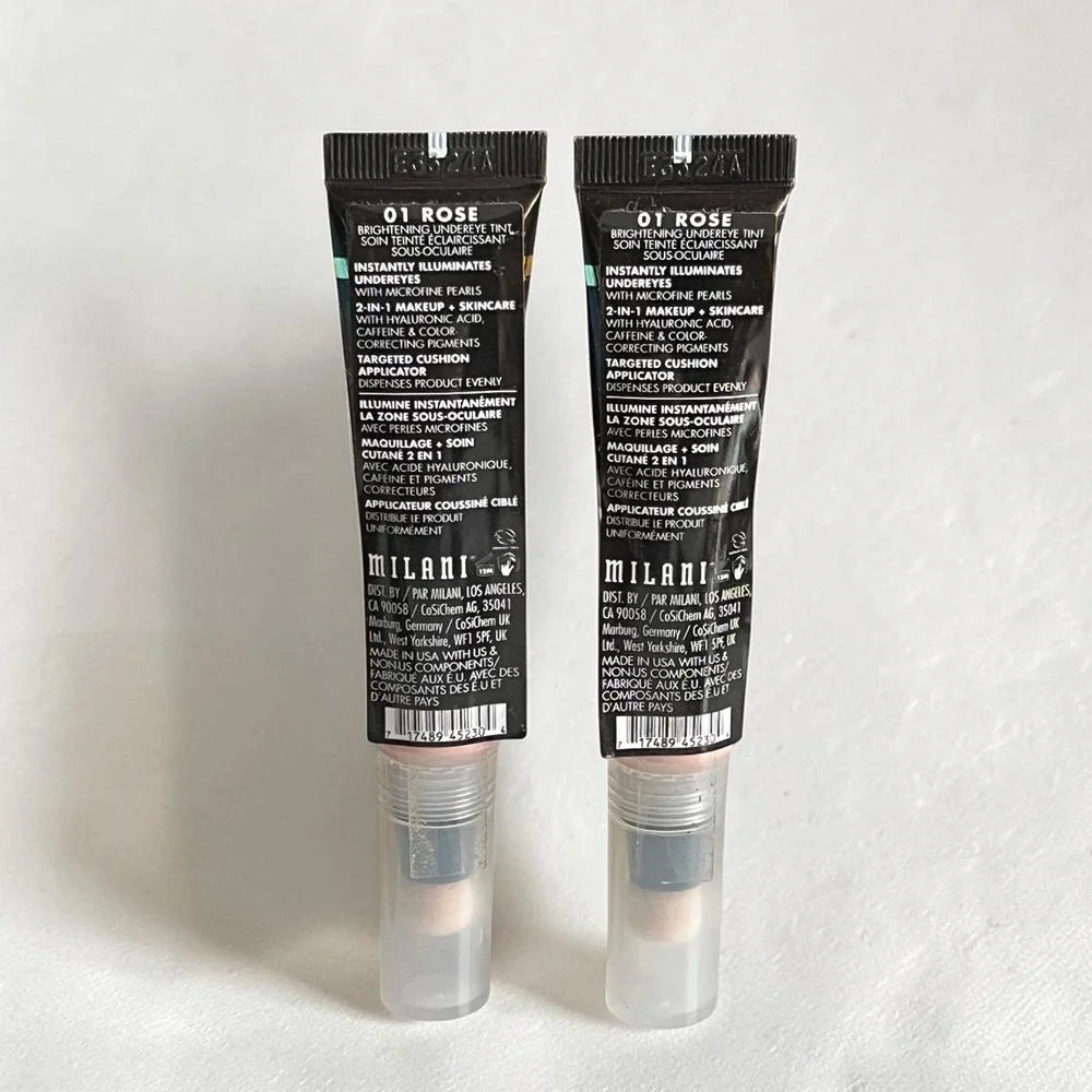 Milani Conceal + Perfect Undereye Brightener 0.2oz 01 Rose Color Correcting 2pk